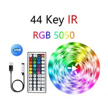 LED 스트립 컴퓨터 조명 USB 적외선 색상 변경 바 램프 스크린 TV 네온 5050 RGB 침실 장식, [03] IR 44keys full set, [04] 4 메터