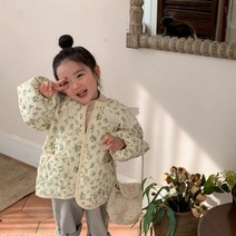 오렌지다몸_여아점퍼)레이스플라워카라누빔점퍼