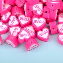 코너비드 45 스타일 10mm 폴리머 클레이 비즈 하트 스페이서 스마일 쥬얼리 만들기 DIY 수제 팔찌 목걸이 액세서리 30 개, [03] 90pcs, [10] heart love