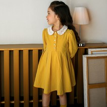 레이스 카라 원피스 (머스타드.인디핑크)