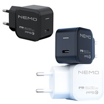 네모 PD 25W PPS 초고속 가정용 충전기 분리형 케이블 미포함 5V/3A/9V/2.27A/12V/2.07A, QH-Z21-C25W01, 화이트, 1개