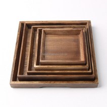 애쉬목 고급 엔틱 나무 정쟁반 5size, 4호