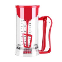 가정용 밀가루 빵반죽기 1200ML 전기 팬케이크 반죽 디스펜서 주방 측정 컵 베이킹 도구 와플 컵케익 반죽, 한개옵션1, 01 Red