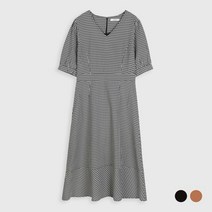 [클라비스] V넥 프린트 원피스 (체크/플라워) (2colors) CVOWC3802M