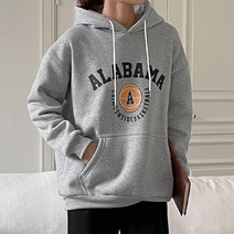 [오버나인] 여성 피치 기모 오버핏 알라바마 후드티