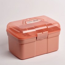 네일아트 정리함 소형 2단 매니큐어 박스, 옐로우