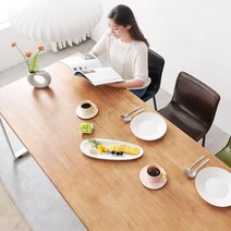 e스마트 원목 식탁테이블, (사각)오크_블랙다리, 6인용 식탁 1800x800