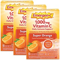 이머전씨 비타민 C 1000mg 피지 드링크 믹스 슈퍼 오렌지, 10개입, 3개