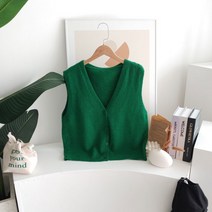 메이룸 마카롱조끼 무디 단추 브이넥 니트조끼 베스트