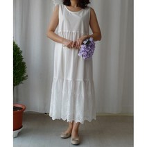 속지원피스 - 입체꽃 케미컬 레이스 이너원피스