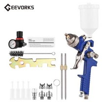 스프레이부스 Geevorks중력 피드 스프레이 건 3 개 노즐 자동차 가구 페인트, Blue