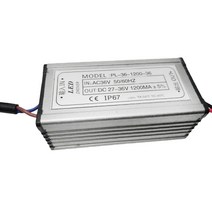 GHSHOP 램프에 적합한 Led 드라이브 전원 40W 1.2A AC36V 10 문자열 4 1200MA 투광 조명 기관차 조명 선박 조명 이동 조명, 105x43x32mm, 실버, 알루미늄