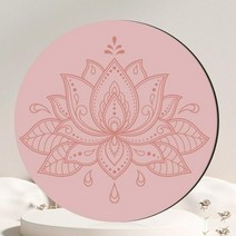 명상 라운드 요가매트 천연고무 미끄럼 방지 휴대용 운동매트, 핑크, 5mm