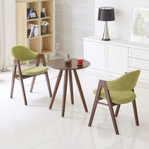 일공일체어 우드 A체어 테이블세트 카페테이블 티테이블 거실테이블 테이블, 브라운 원형 - 그린