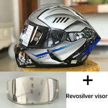 스쿠터헬멧 오픈페이스 바이크 헬맷 오토바이 용품 X14 전체 얼굴 헬멧 YZF R1M 스페셜 에디션 실버 모토 크로스 레이싱 승마, XL, revo silver lens