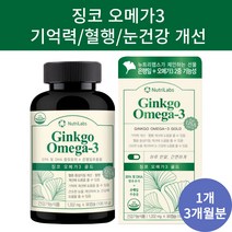 기억력 혈행 개선 징코 오메가3 눈 건강 혈액순환 영양제 사은품증정, 징코 오메가3 영양제 1개 (3개월분)