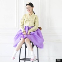 가바바 여성 미디 원피스 단아한 스타일의 데일리 생활한복 세트 G64715