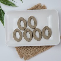NEW) 웜톤 무광 아크릴 체인고리-대(4개), 베이지