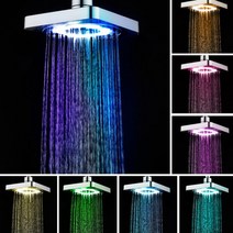 욕실 LED샤워기헤드 해바라기수전 수압상승 온도변화 샤워기, 6인치