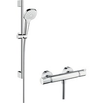 독일 hansgrohe 한스그로헤 화장실 샤워수전 Croma Select E 온도 조절기, 0.90m 세트