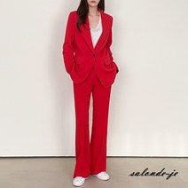 부츠컷 겨울 여성정장 세트 싱글 여자 셋업 수트 세미정장