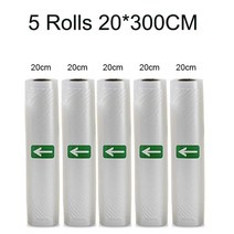 진공 포장기 포장용 Sous Vide 롤 백 진공 실러 용 식품 저장 진공 봉지 길이 300CM, 02 5 roll 20x300CM