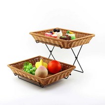 베이커리 진열장 빵진열대 빵선반 디스플레이 수납장, 2/3 베이지 바구니 + 뚜껑 + 선반