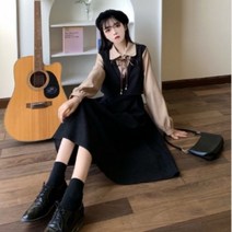 원피스 경성의복 졸업사진 셔츠 배색 롱