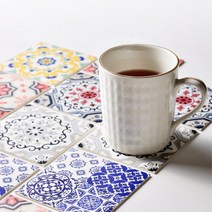 티코스터 사각 컵받침 북유럽풍 카페 위생 추천 커피잔받침, 핑키P