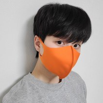 연예인핏 자외선차단 저자극 빨아쓰는 쿨링 스포츠마스크(18color), M, 오렌지