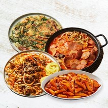 쿡솜씨 캠핑 요리 안주 세트(부대찌개 2인분 + 국물떡볶이 2인분 + 해물파전 2인분 + 골뱅이무침 쫄면사리 2인분)