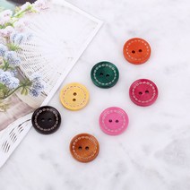 짱패브릭 NEW-20mm컬러스티치우드단추, 라이트브라운