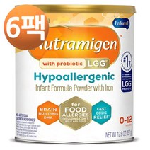 뉴트라미겐 하이포알러제닉 베이비 포뮬러 프롬 엔퍼밀 락토 프리 밀크 파우더 12.6oz, 6팩