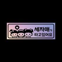 아기가타고있어요 자석 스티커 홀로그램 LMCM-044 세자매
