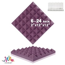 방음 패드 벽지 스튜디오 어쿠스틱 폼 패널 보드 룸 녹음 벽 스폰지, 19.Purple - Medium Density-6 P