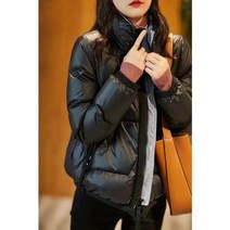DFMEI 다운 패딩 자켓 여성용 짧은 겨울 코트 경량 루스 패딩 코트 패션 플로우 스탠드 칼라