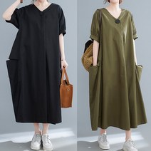 바바라옷장 강추!! 빅사이즈 B-219492 롱 원피스/ 빅사이즈/루즈핏/임부복/엄마옷/린넨/쉬폰