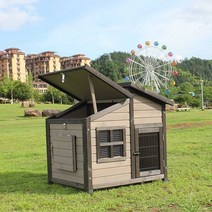 원목 애견 하우스 펫 펜스 울타리 반려견 조립식 130cm, 회색 XXL