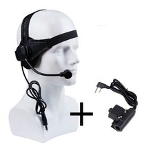위키토키 무전기전술 Selex TASC1 헤드셋 II 표준 플러그 마이크 Kenwood PTT 워키 토키 CS 게임 사냥 에, 03 1 SET