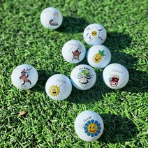 골프공 캐릭터 스탬프 마스킹 테이프 스티커 세트 4옵션 [Golf Ball Masking Stamp Tape Sticker Set 4 Options], 4.Face Land