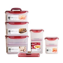 냉장고 김치통 발효 숙성 투명 용기, 2개 세트(누름판 포함), 6L