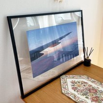 ac846-투명액자78CmX56Cm 비행기와하늘풍경 이미지2/골드브라운