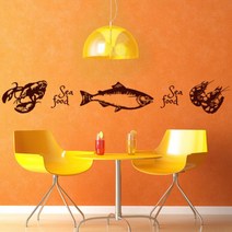 꾸밈 ch946-씨푸드일러스트그래픽스티커 그래픽스티커, 코코아브라운