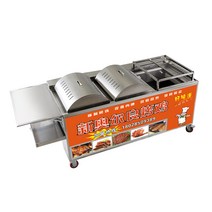 양꼬치구이기계 회전식화로 바베큐 그릴 닭꼬치, 팬이 있는 5열 가스 수동