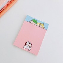 호비카약 패들 보드 요트 피싱 보트 귀여운 스누피 만화 스티커 메모 패드 비 메모장 휴대용 학생 기록 여자 친구 커플 선물, [11] pink eating bread