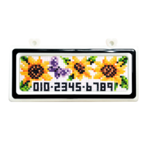 블링블링 보석십자수 주차번호판 DIY 세트 비즈 큐빅 캐릭터 소형, 해바라기-투톤번호판주차(검정)