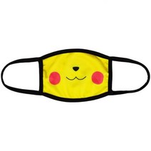 Bartact 바르팩트 키즈 뒤집을 수 있는 2겹 세척 가능 안면 마스크 커버 필터 슬롯, Pokemon Pikachu