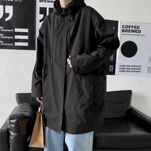 쿨샵 남자 루즈핏 야상점퍼 데일리 후드 집업 자켓 오버핏자켓 코트 반 야상 패딩 겨울 하프 가죽자켓