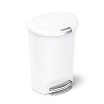 심플휴먼 세미라운드 스텝 패달 휴지통 50L, 1개, 02_화이트