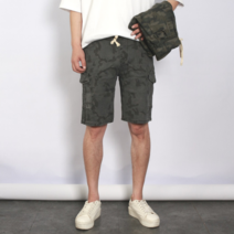 프랭키뉴욕 남자 카모 스판 카고 반바지 밴딩 밀리터리 여름 숏팬츠 빅사이즈 남성 차콜 카키_ID216_1